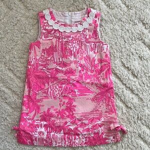 Lilly Pulitzer Pink and White Tropical Girls Dress